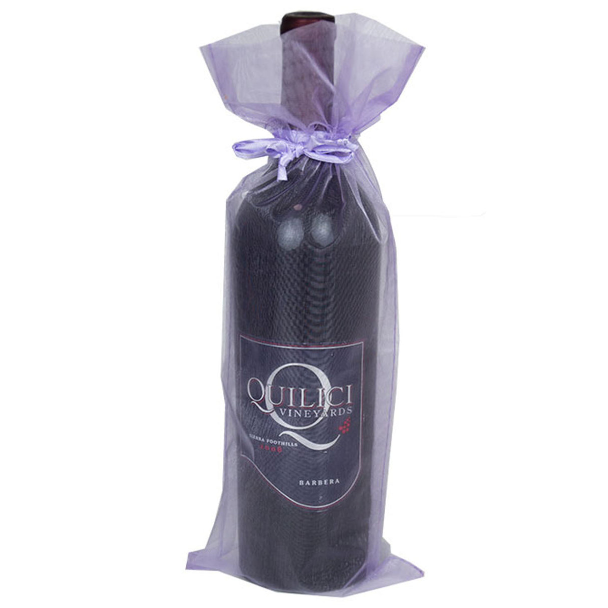 Lavender - Flat Organza Wine Bag - 6-1/2 x 15"