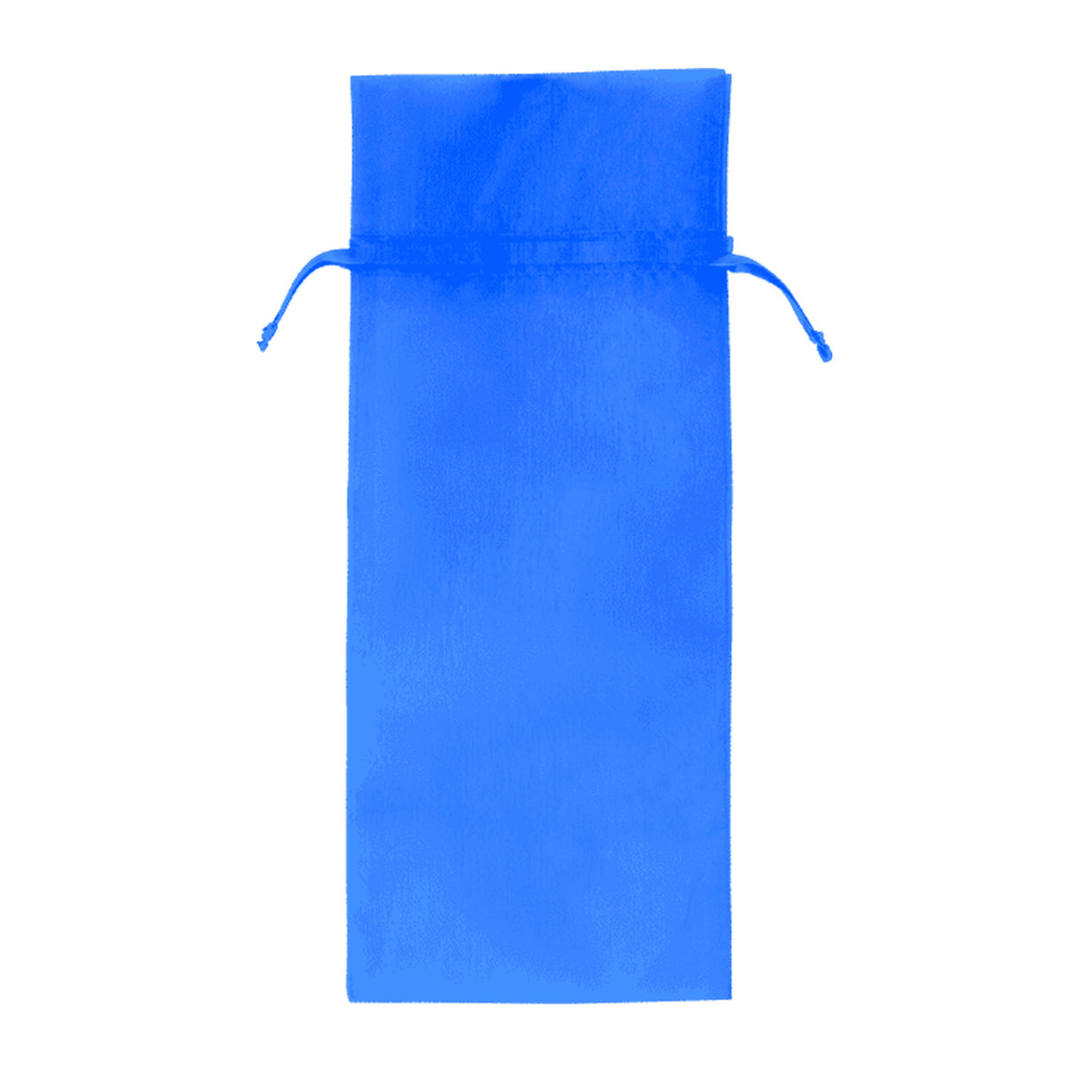 Royal Blue - Flat Organza Wine Bag - 6-1/2 x 15"