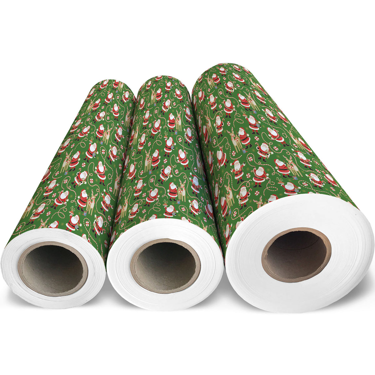 Jolly Santa Green Gift Wrap - XB851.1g.jpg