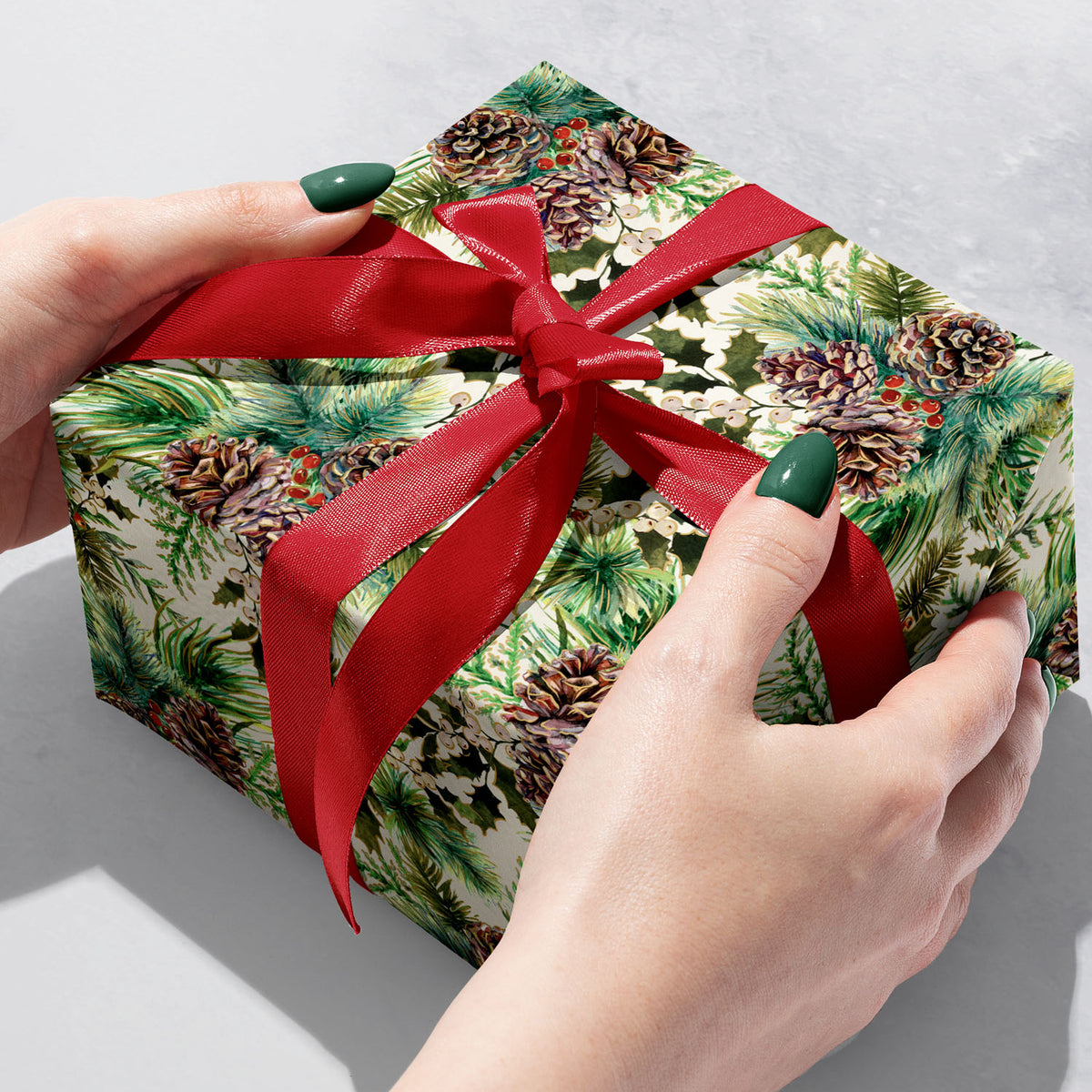 Elegant Pine Pearl Gift Wrap - XB871.1b.jpg