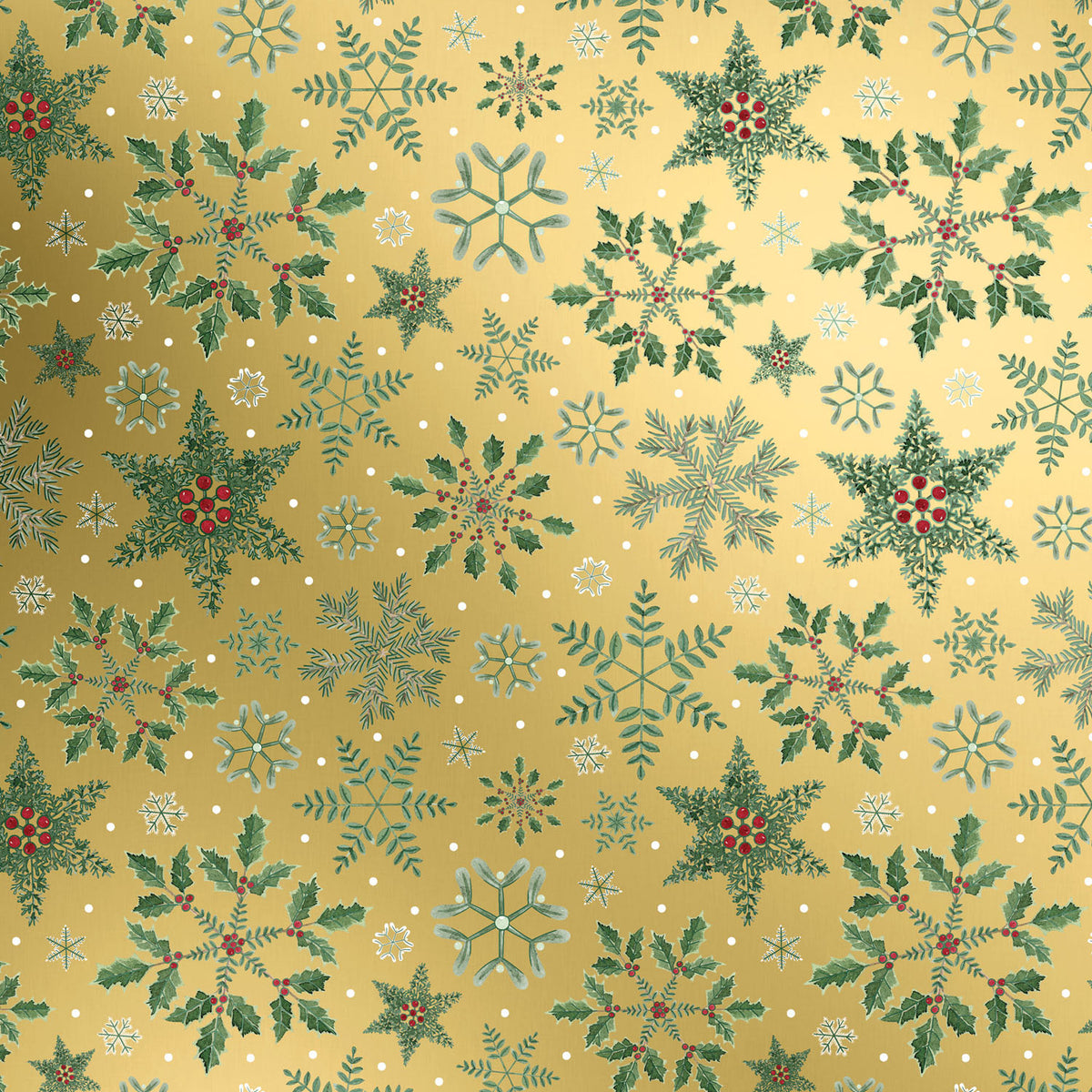 Forest Snowflakes Gold Gift Wrap - XB876.1a.jpg