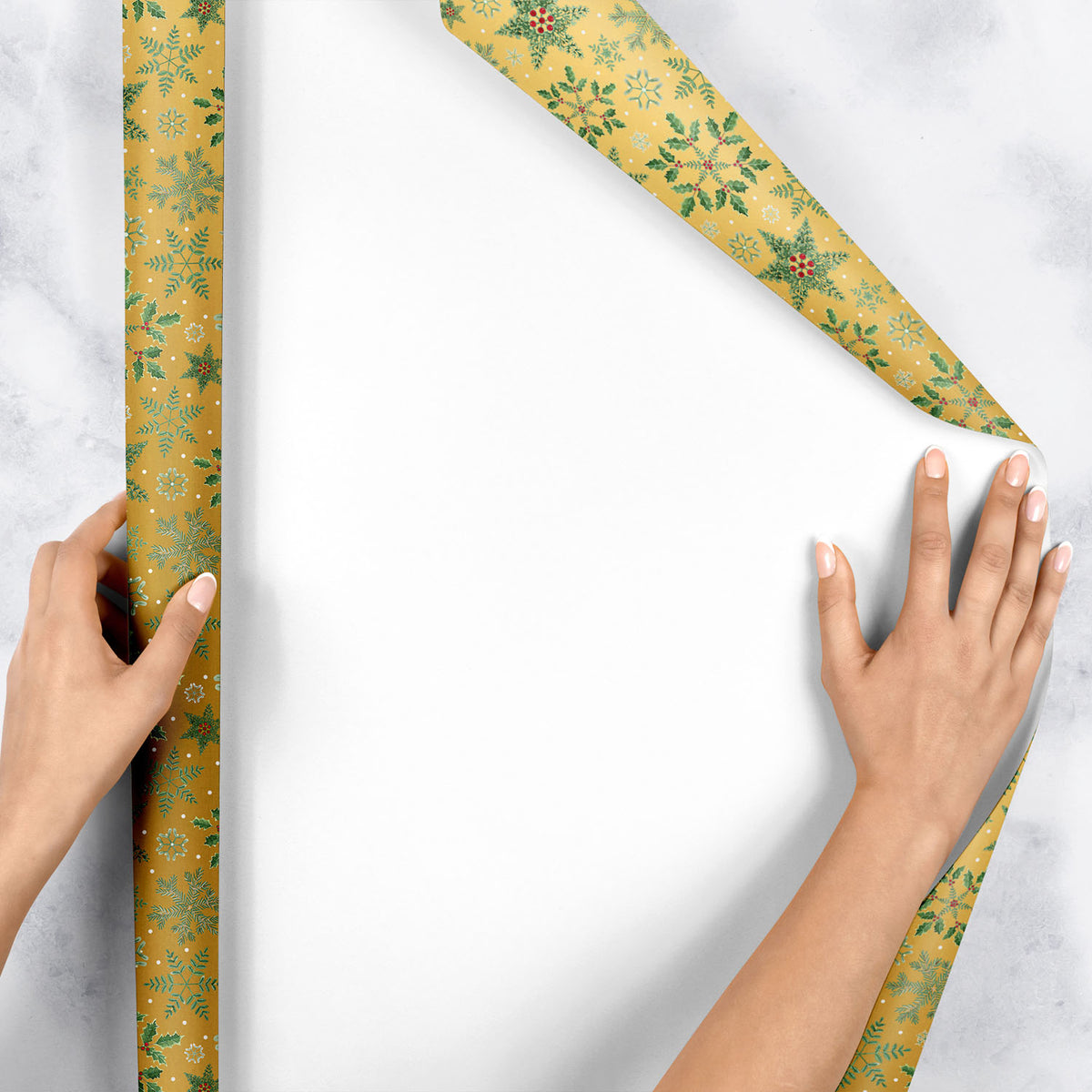 Forest Snowflakes Gold Gift Wrap - XB876.1e.jpg