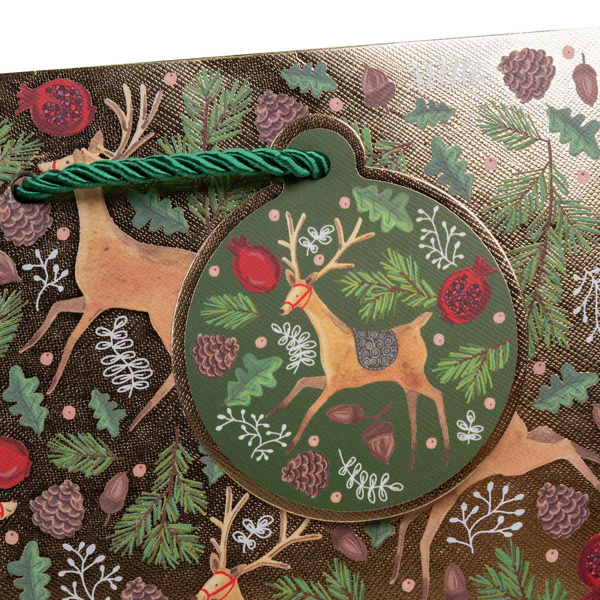 Reindeer Tapestry Gold Gift Bag - XGBM561.1c.jpg