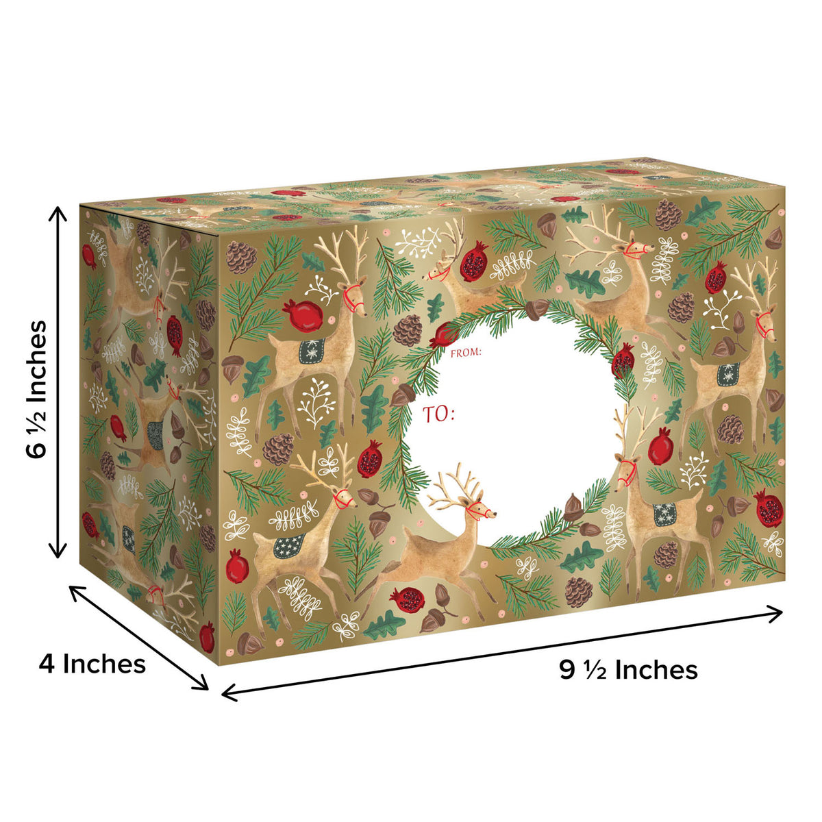 Reindeer Tapestry Gold Theme Mailing Box - XSB561.1b.jpg
