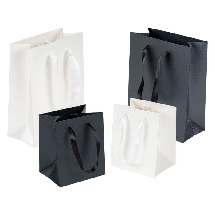 Pearl Finish Satin Ribbon Handle Manhattan Bags