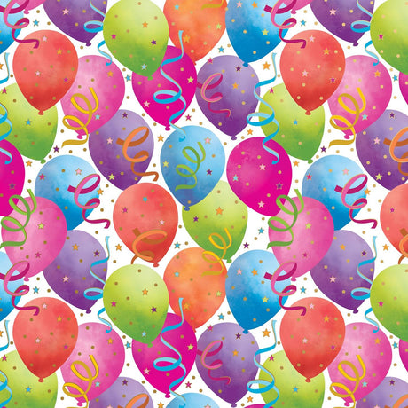 Balloon White - Gift Wrap - Roll (30" x 5 ft.)