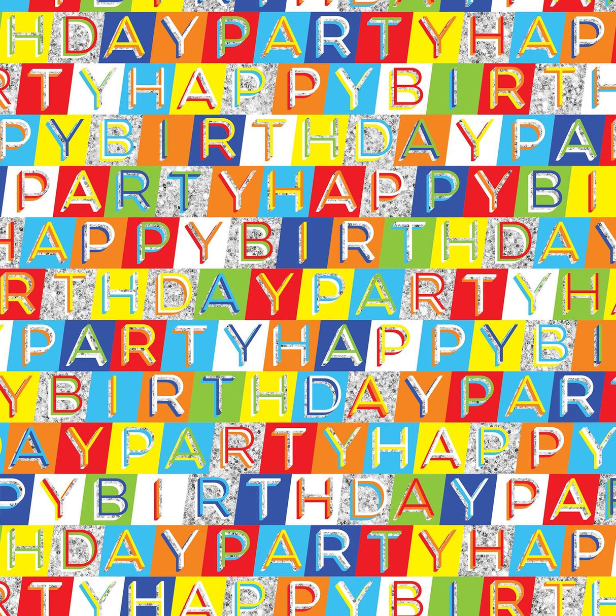 Glitter Birthday - Gift Wrap - Roll (30" x 5 ft.)