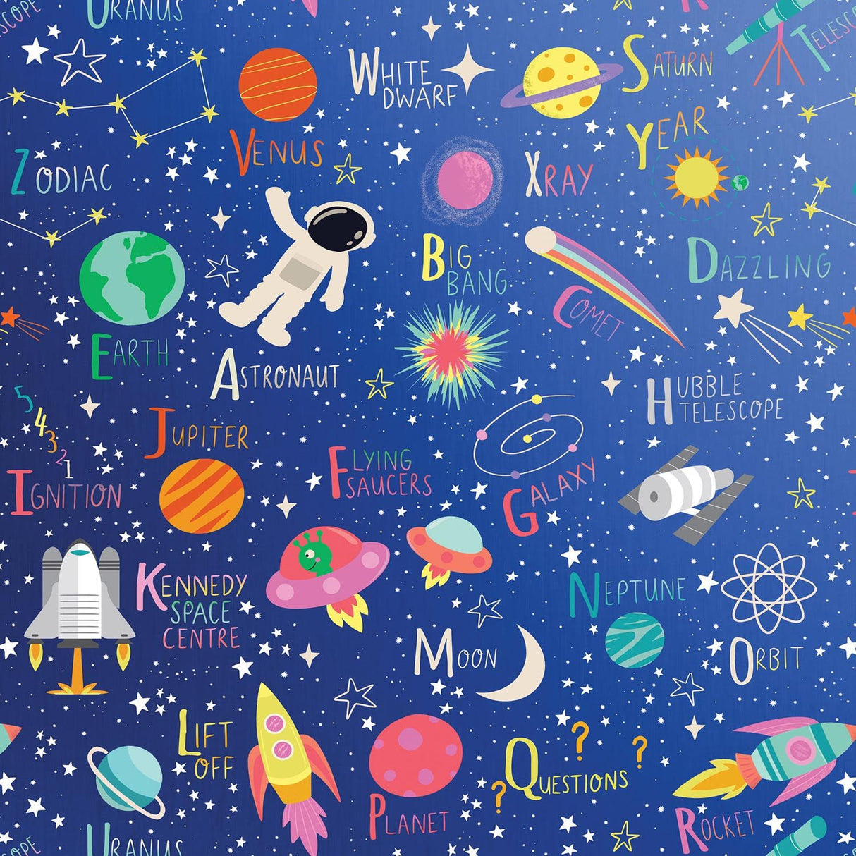 Outer Space - Gift Wrap - Roll (30" x 5 ft.)