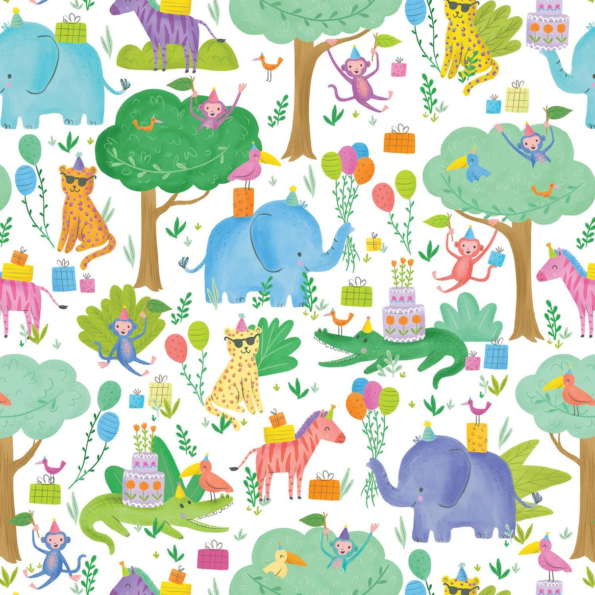 Jungle Party - Gift Wrap - Roll (30" x 5 ft.)