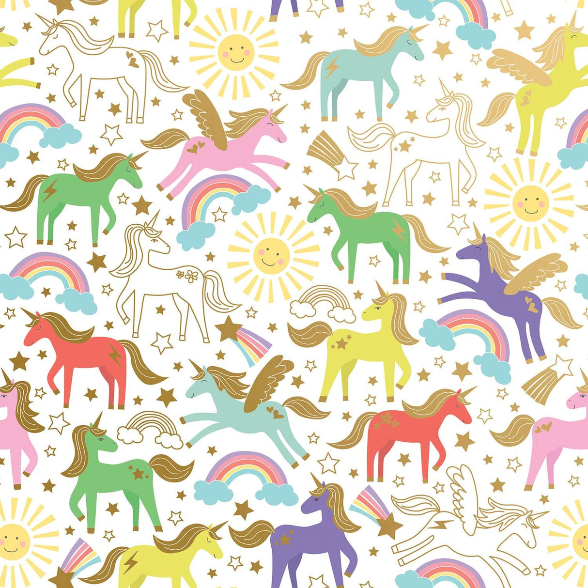 Unicorn - Gift Wrap - Roll (30" x 5 ft.)