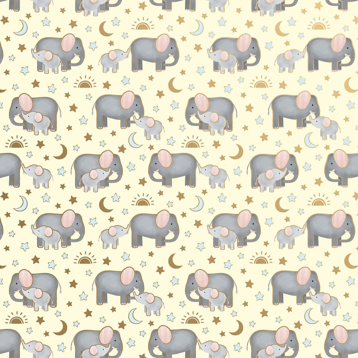 Baby Elephants - Gift Wrap - Roll (30" x 5 ft.)