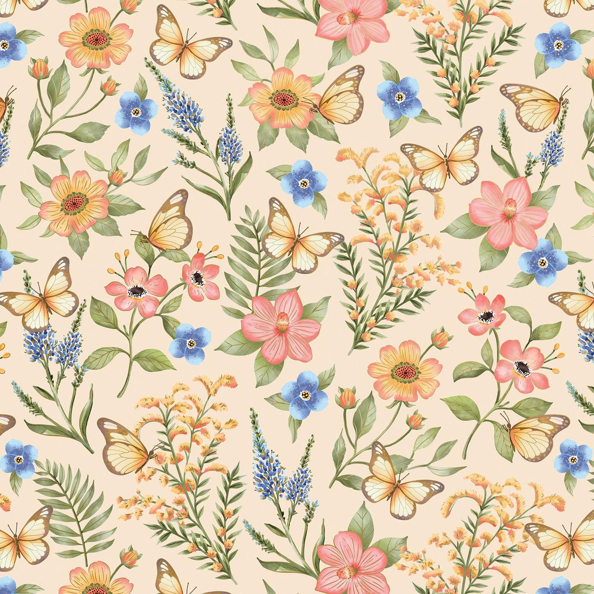 Butterfly Floral - Gift Wrap - Roll (30" x 5 ft.)