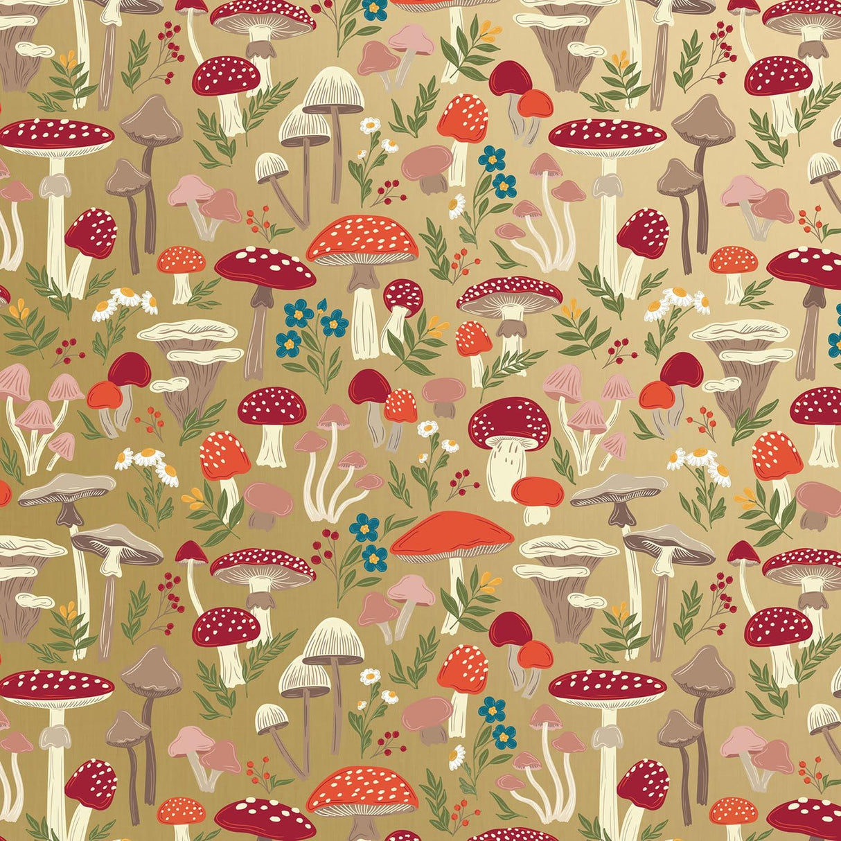 Mushroom Forest - Gift Wrap - Roll (30" x 5 ft.)