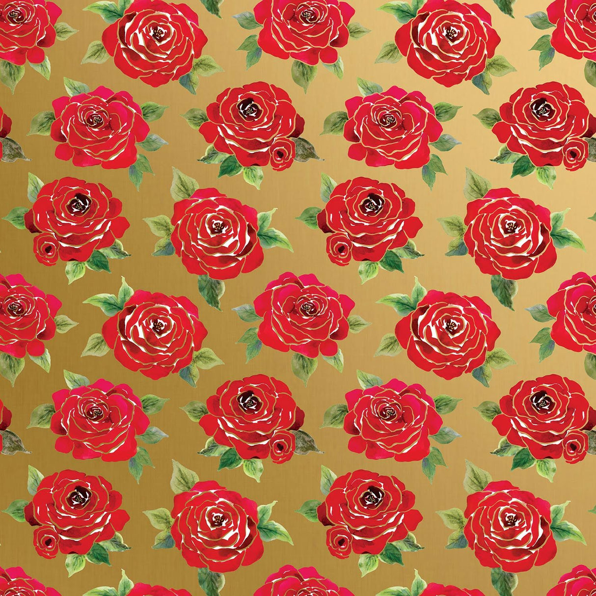 Red Roses - Gift Wrap - Roll (30" x 5 ft.)