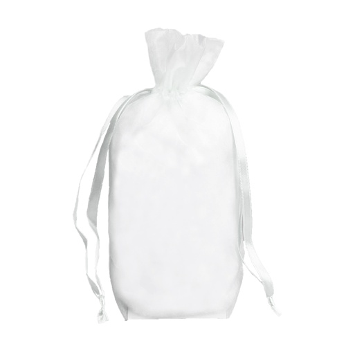 White - Cardboard Bottom Organza Bag - 5 x 2-1/2 x 8""