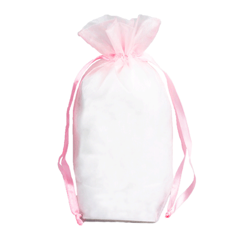 Pink - Cardboard Bottom Organza Bag - 5-1/2 x 8"