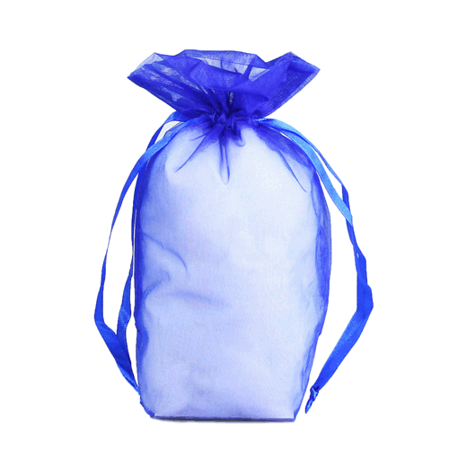 Royal Blue - Cardboard Bottom Organza Bag - 5 x 2-1/2 x 8""