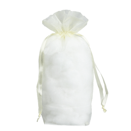 Ivory - Cardboard Bottom Organza Bag - 6 x 3 x 9-1/2"