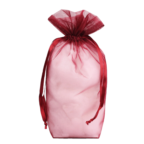 Burgundy - Cardboard Bottom Organza Bag - 6 x 3 x 9-1/2"