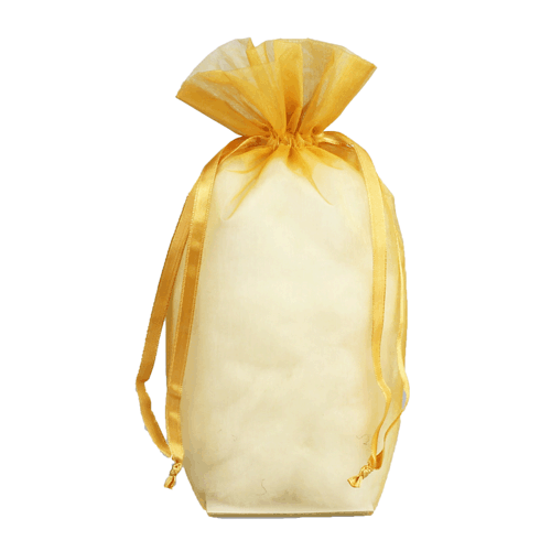 Gold - Cardboard Bottom Organza Bag - 6 x 3 x 9-1/2"