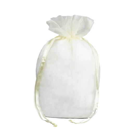 Ivory - Cardboard Bottom Organza Bag - 8 x 4 x 10"
