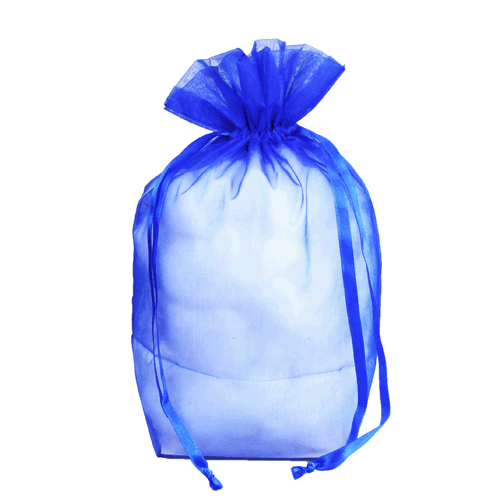 Royal Blue - Cardboard Bottom Organza Bag - 8 x 4 x 10"