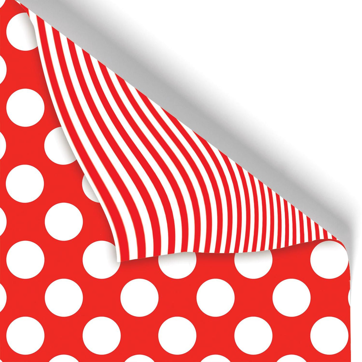 Two-Sided Red Dot & Stripe - Gift Wrap - Roll (30" x 5 ft.)