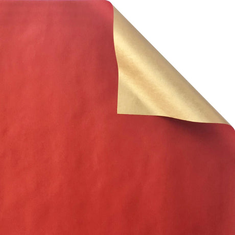 Two-Sided Red & Gold Kraft - Gift Wrap - Roll (30" x 5 ft.)