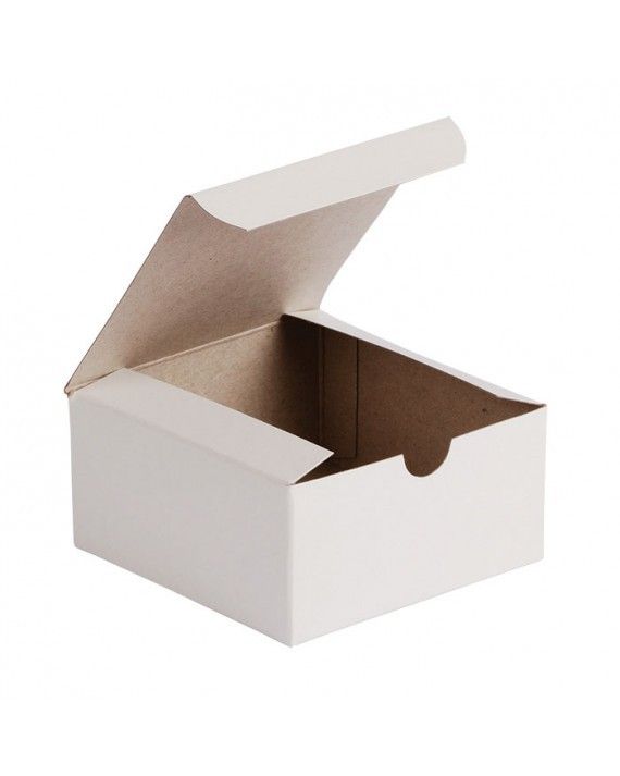Gloss White - 1 Piece Top Tuck Gift Box - 4 x 4 x 2"