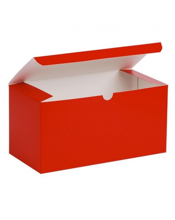 Gloss Holiday Red - 1 Piece Top Tuck Gift Box - 9 x 4-1/2 x 4-1/2"