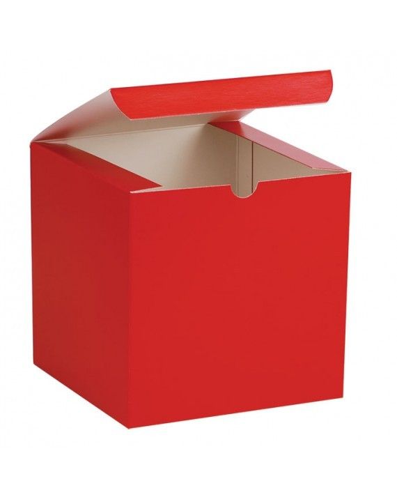 Gloss Holiday Red - 1 Piece Top Tuck Gift Box - 6 x 6 x 6"