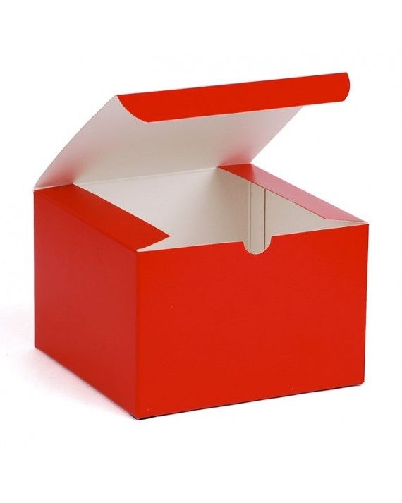 Gloss Holiday Red - 1 Piece Top Tuck Gift Box - 6 x 6 x 4"