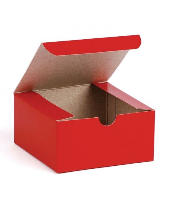 Gloss Holiday Red - 1 Piece Top Tuck Gift Box - 4 x 4 x 2"