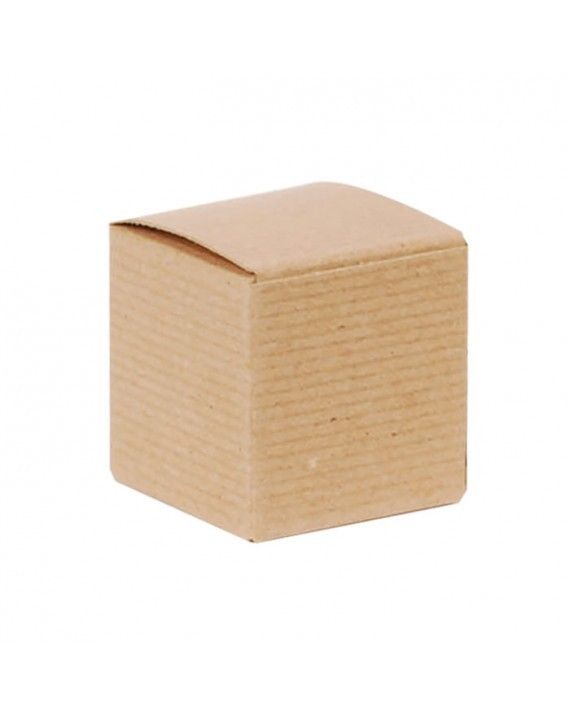 Recycled Natural Kraft Groove - 1 Piece Top Tuck Gift Box - 2 x 2 x 2"