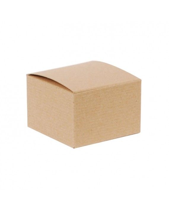 Recycled Natural Kraft Groove - 1 Piece Top Tuck Gift Box - 3 x 3 x 2"