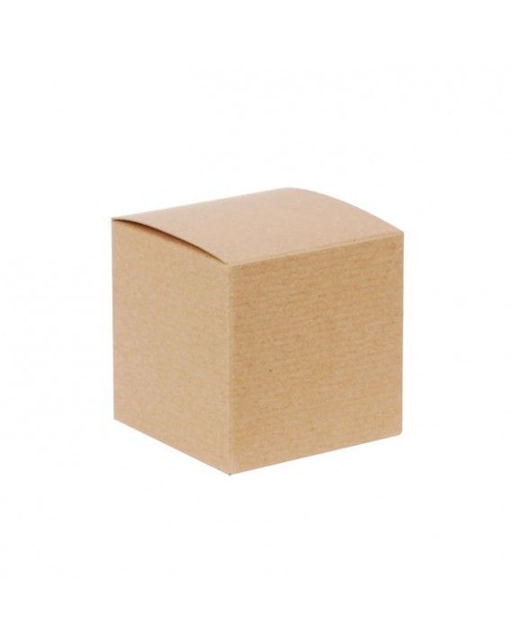 Recycled Natural Kraft Groove - 1 Piece Top Tuck Gift Box - 3 x 3 x 3"