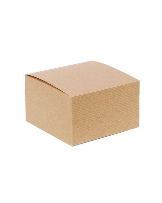 Recycled Natural Kraft Groove - 1 Piece Top Tuck Gift Box - 5 x 5 x 3"