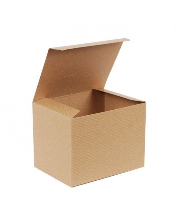 Recycled Natural Kraft Groove - 1 Piece Top Tuck Gift Box - 6 x 4-1/2 x 4-1/2"