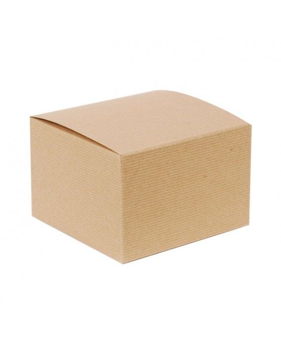 Recycled Natural Kraft Groove - 1 Piece Top Tuck Gift Box - 6 x 6 x 4"