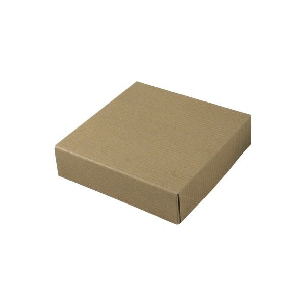 Recycled Natural Kraft Groove - 2 Piece Pop Up Gift Box - 6-1/2 x 6-1/2 x 1-5/8" (2 Piece Pop Up Style)