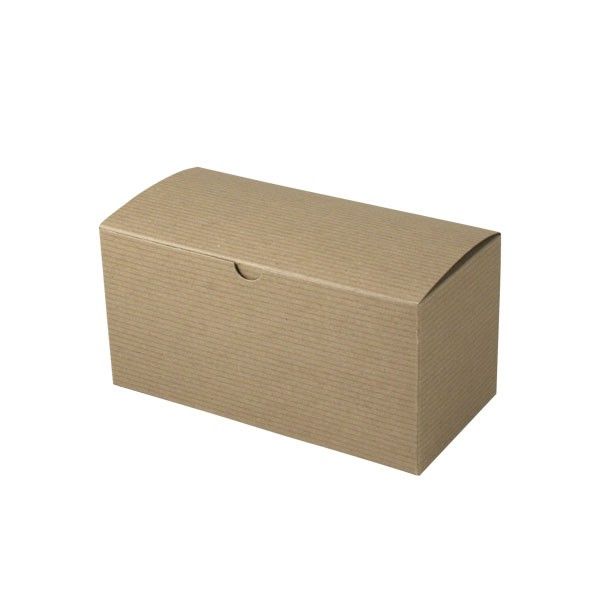 Recycled Natural Kraft Groove - 1 Piece Top Tuck Gift Box - 9 x 4-1/2 x 4-1/2"