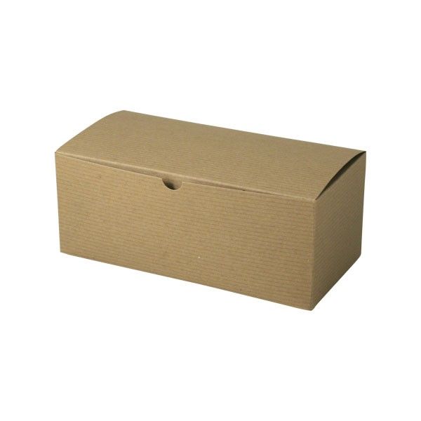 Recycled Natural Kraft Groove - 1 Piece Top Tuck Gift Box - 10 x 5 x 4"