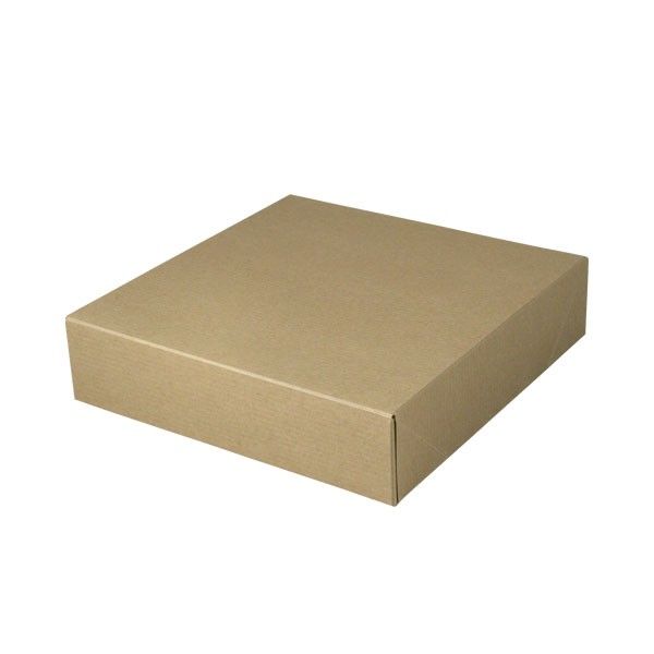 Recycled Natural Kraft Groove - 2 Piece Pop Up Gift Box - 10-1/2 x 10-1/2 x 2-1/2" (2 Piece Pop Up Style)
