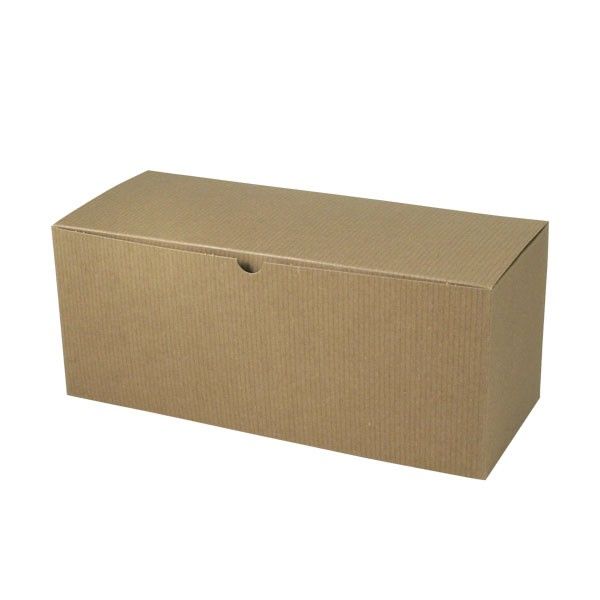 Recycled Natural Kraft Groove - 1 Piece Top Tuck Gift Box - 12 x 6 x 6"