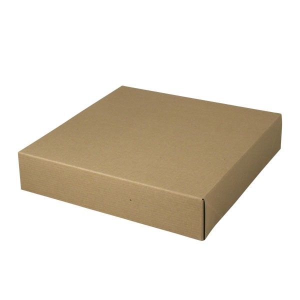 Recycled Natural Kraft Groove - 2 Piece Pop Up Gift Box - 12 x 12 x 2-1/2" (2 Piece Pop Up Style)