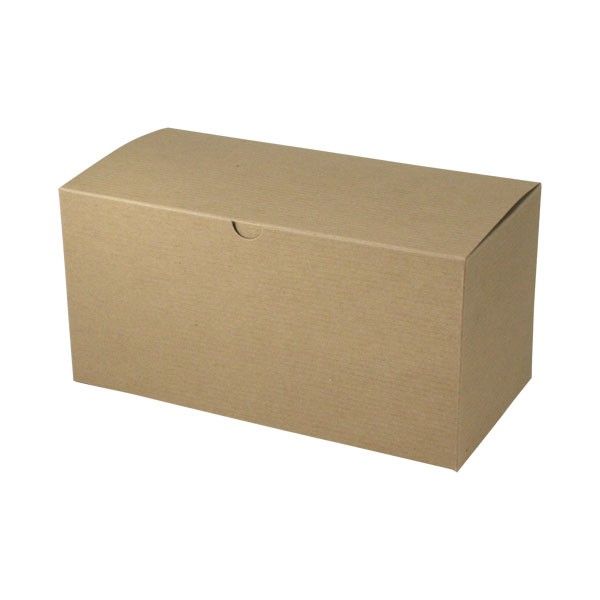 Recycled Natural Kraft Groove - 1 Piece Top Tuck Gift Box - 14 x 6 x 6"