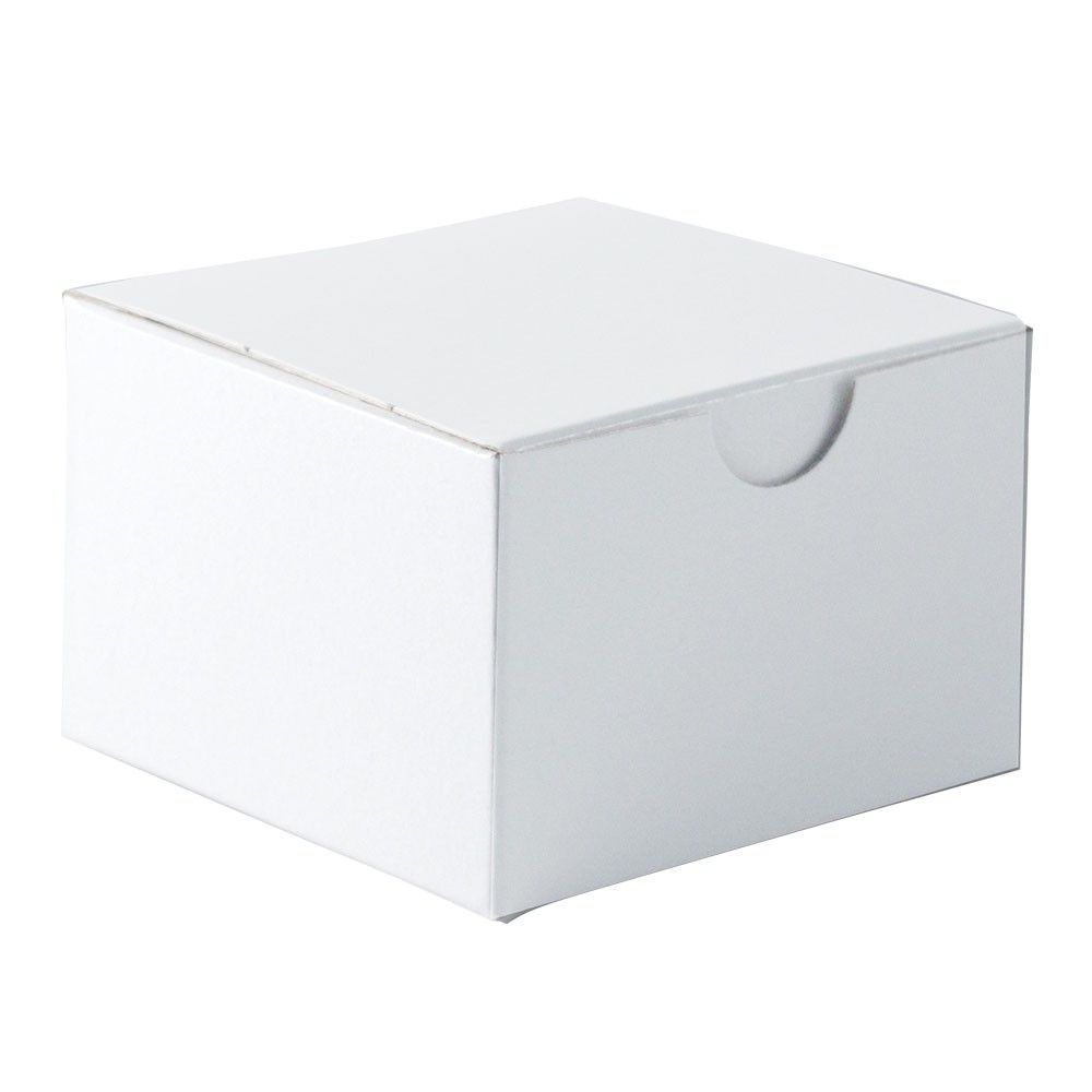 Gloss White - 1 Piece Top Tuck Gift Box - 3 x 3 x 2"