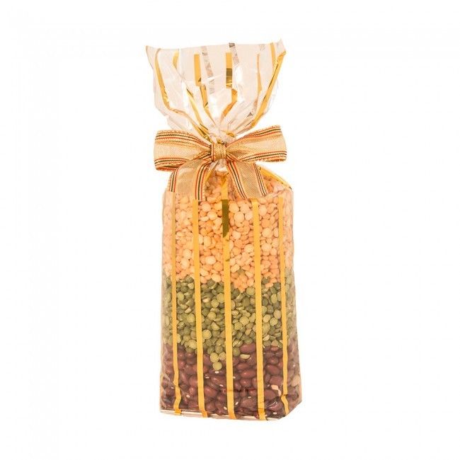 Gold Bandelette - Hard Bottom Candy Bag - 3-1/4 x 2 x 12"