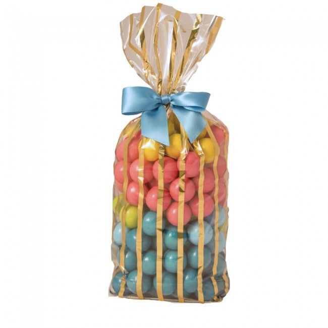Gold Bandelette - Hard Bottom Candy Bag - 4 x 2-1/2 x 13"