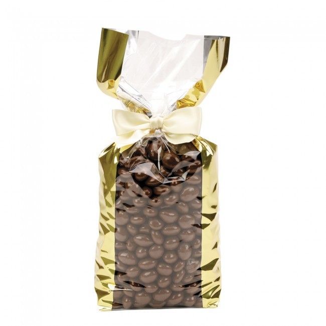 Wide Band Gold - Hard Bottom Candy Bag - 4 x 2-1/2 x 13"